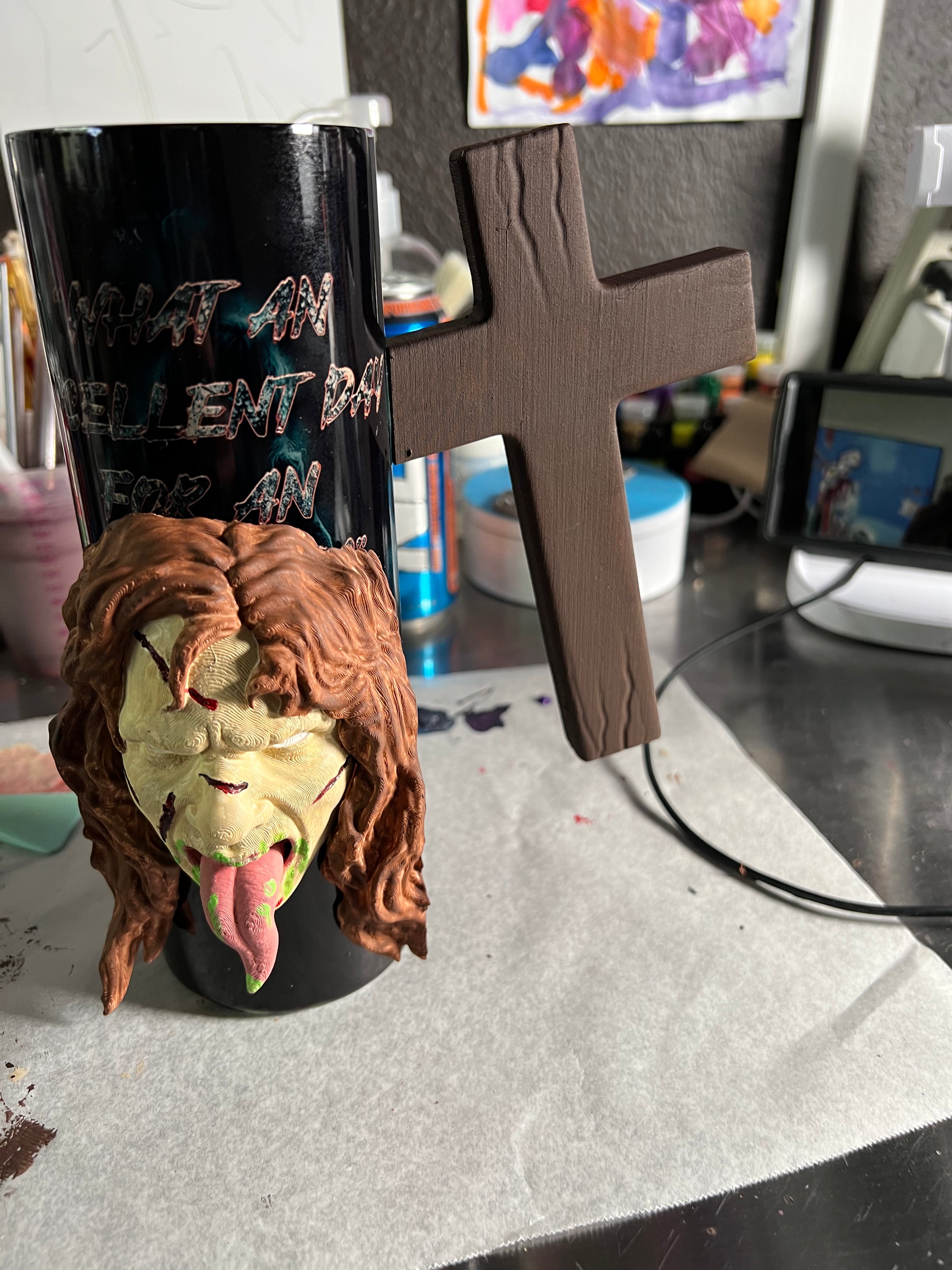 Excorsist 3d Epoxy tumbler