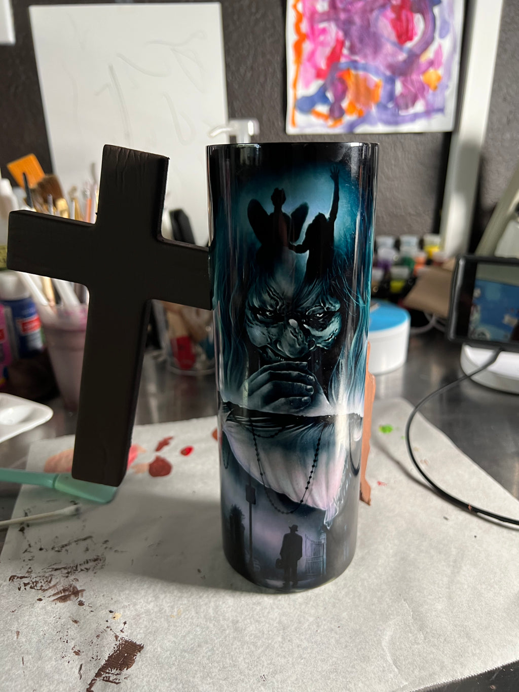 Excorsist 3d Epoxy tumbler