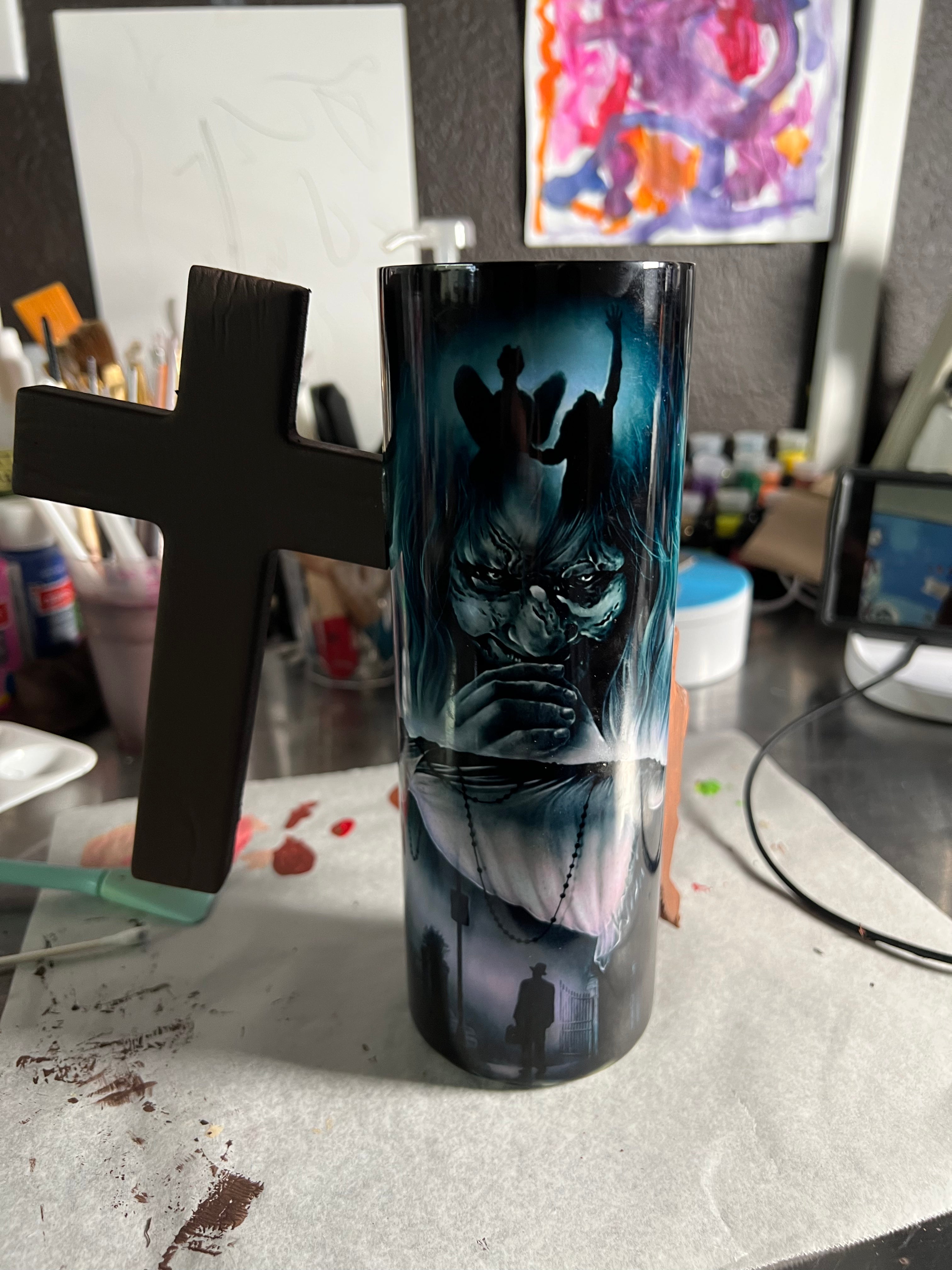 Excorsist 3d Epoxy tumbler