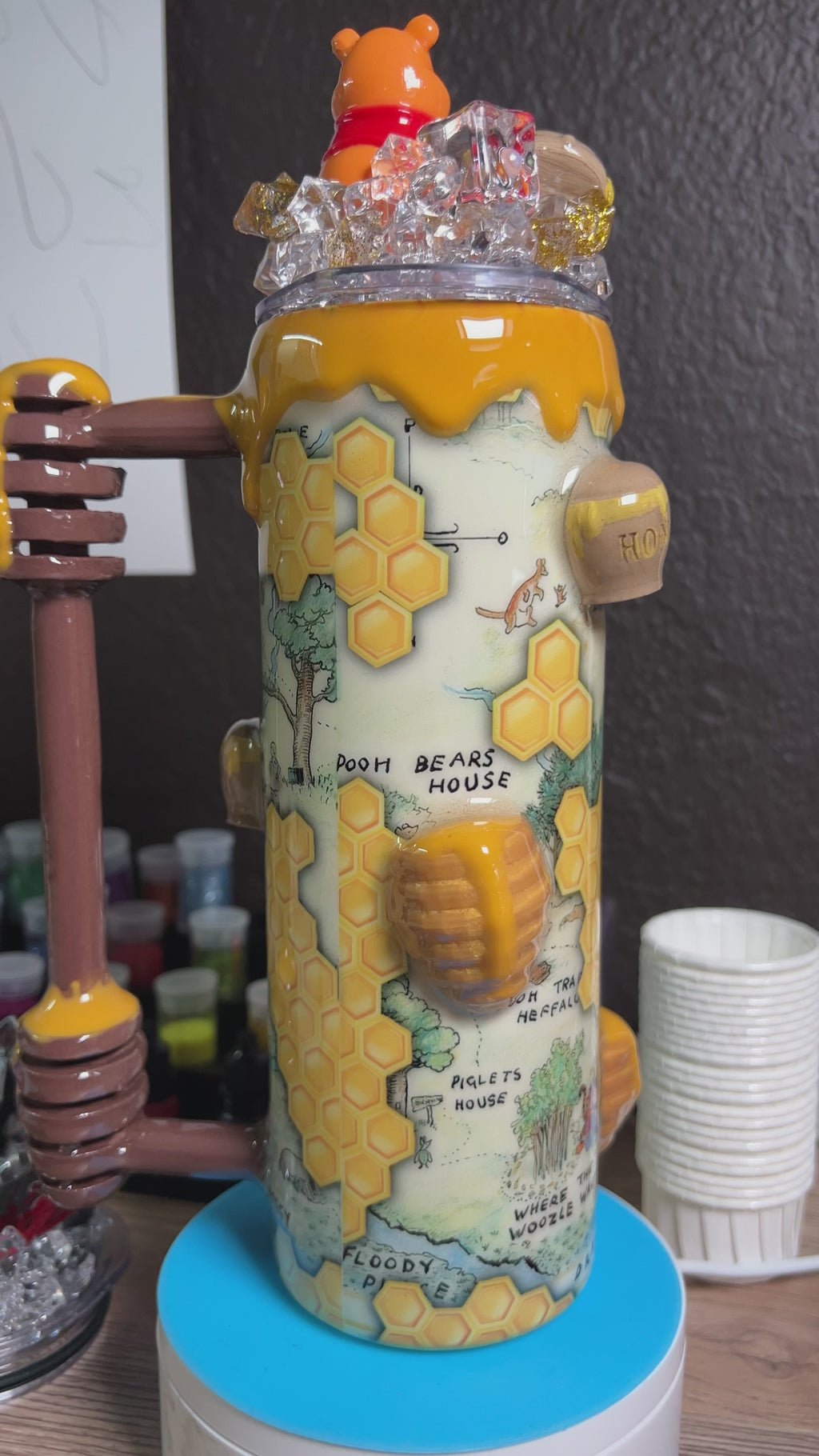 Winnie the Pooh 3d epoxy tumbler